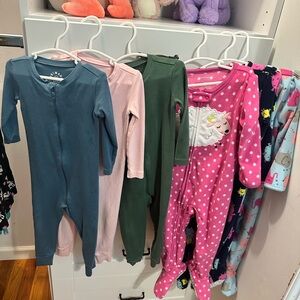 Primary Kids Pajamas and winter Footies bundle